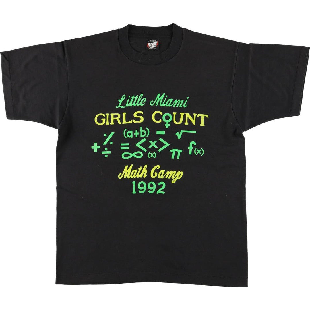 90'S SCREEN STARS Printed T-shirt Made in USA Men's L Vintage cotton black type Vintage Second Hand