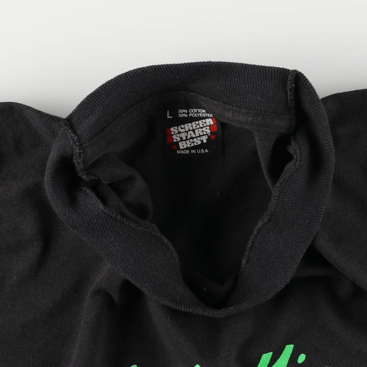 90'S SCREEN STARS Printed T-shirt Made in USA Men's L Vintage cotton black type Vintage Second Hand