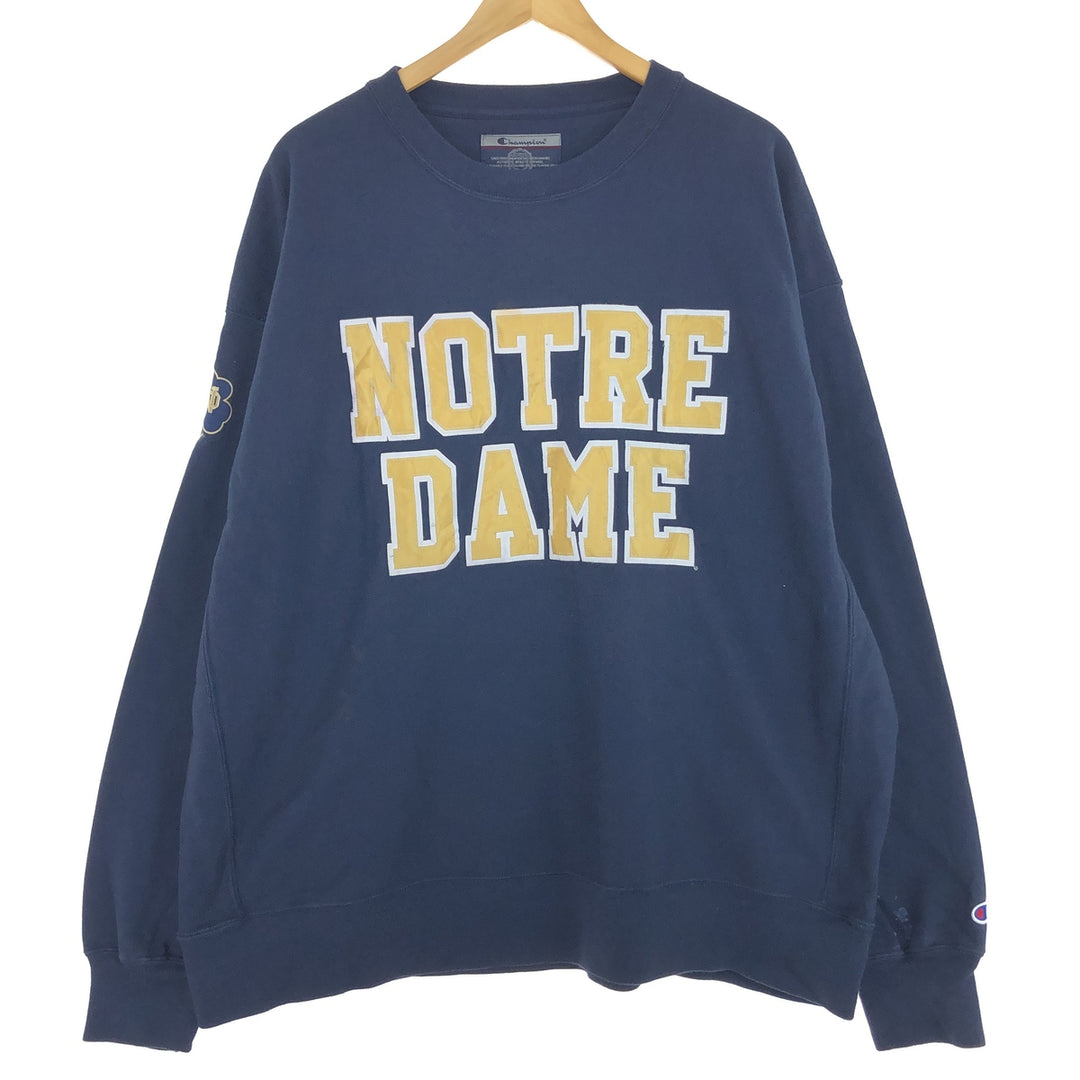 00'S Champion ORIGINAL REVERSE WEAVE Notre Dame University College Sweatshirt Trainer Men's XXL /eaa411941