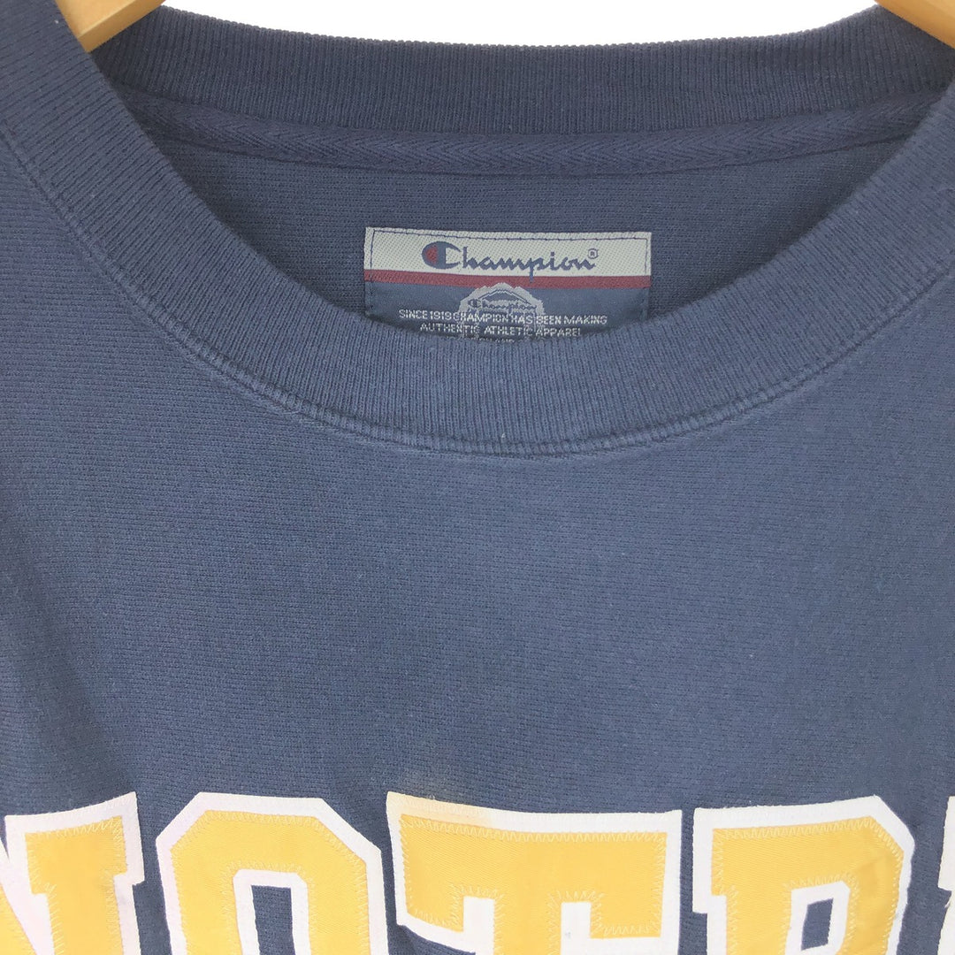 00'S Champion ORIGINAL REVERSE WEAVE Notre Dame University College Sweatshirt Trainer Men's XXL /eaa411941