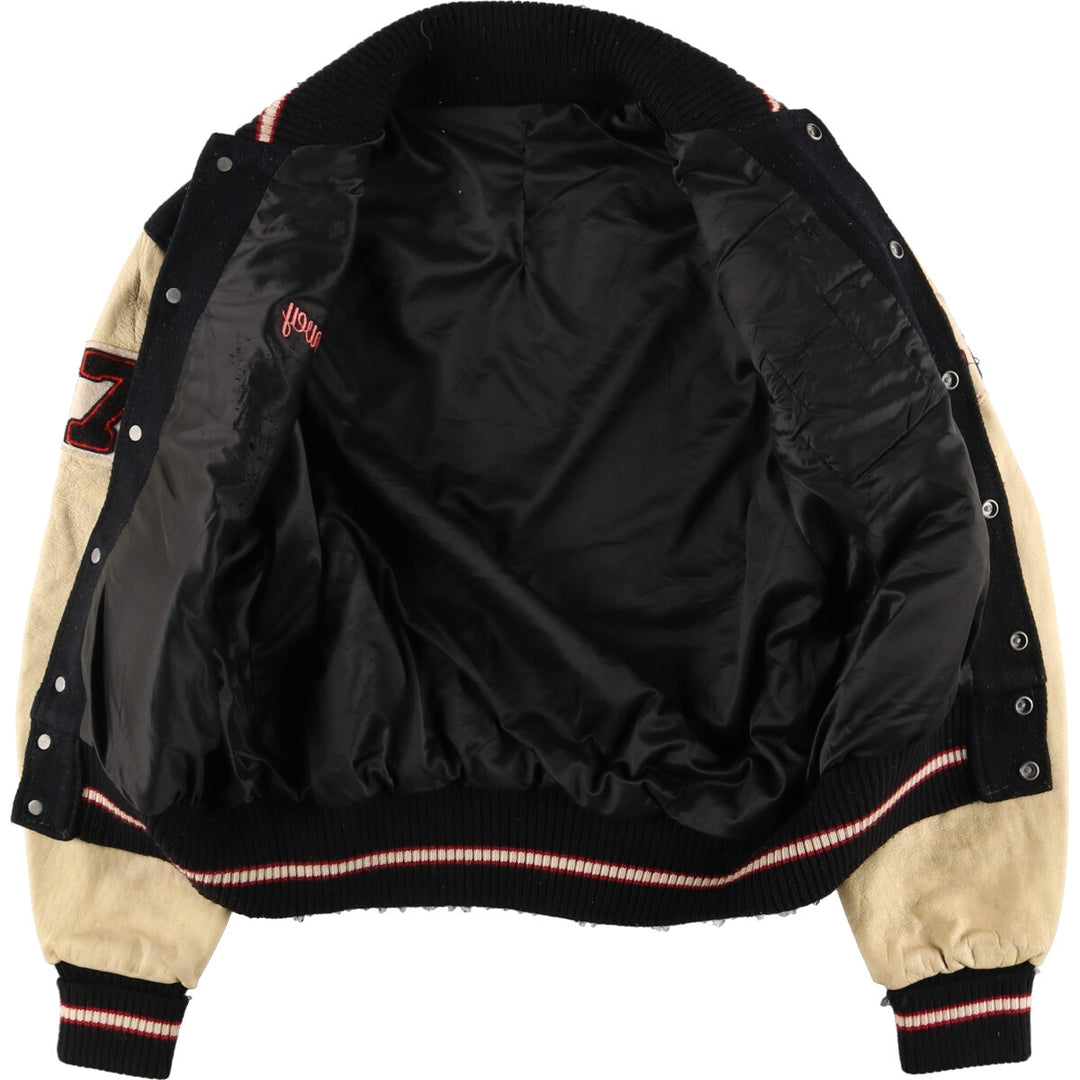 80'S Leather Sleeve Wool Stadium Jacket Award Jacket Varsity Jacket L Vintage /eaa412199