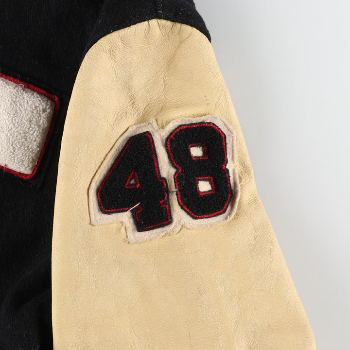 80'S Leather Sleeve Wool Stadium Jacket Award Jacket Varsity Jacket L Vintage /eaa412199