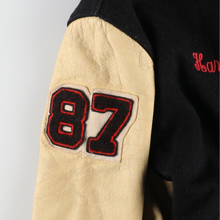 80'S Leather Sleeve Wool Stadium Jacket Award Jacket Varsity Jacket L Vintage /eaa412199