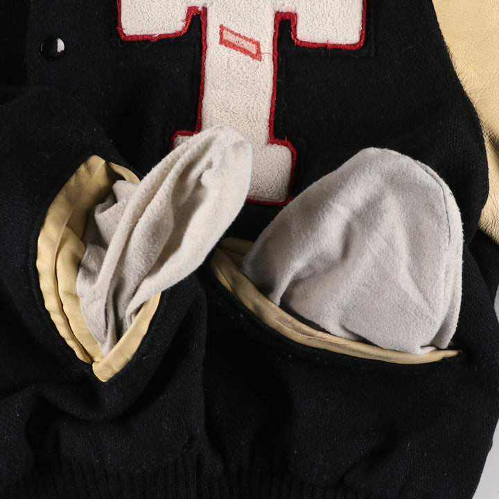 80'S Leather Sleeve Wool Stadium Jacket Award Jacket Varsity Jacket L Vintage /eaa412199