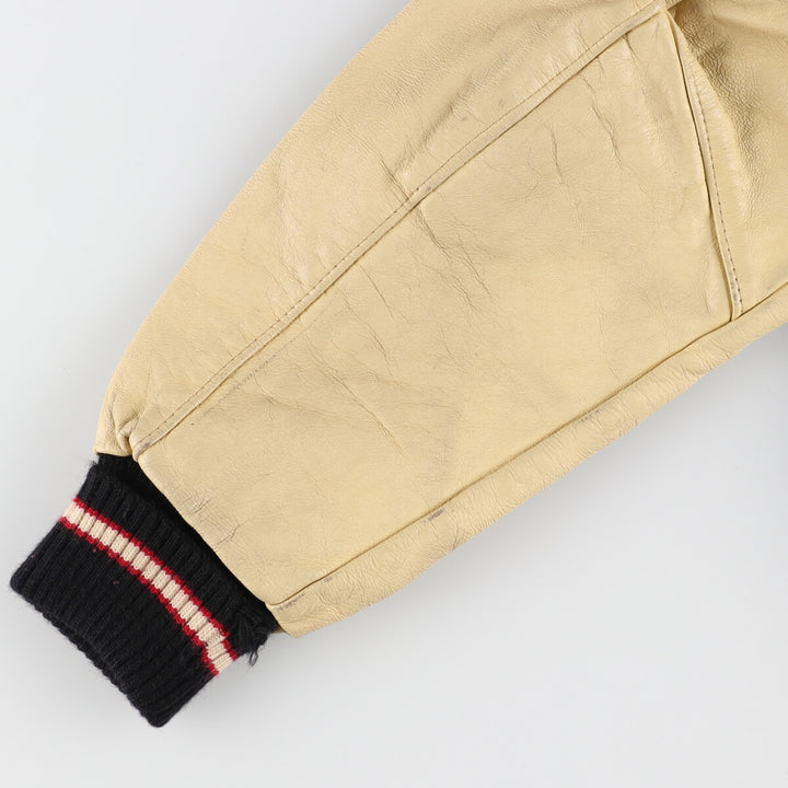 80'S Leather Sleeve Wool Stadium Jacket Award Jacket Varsity Jacket L Vintage /eaa412199