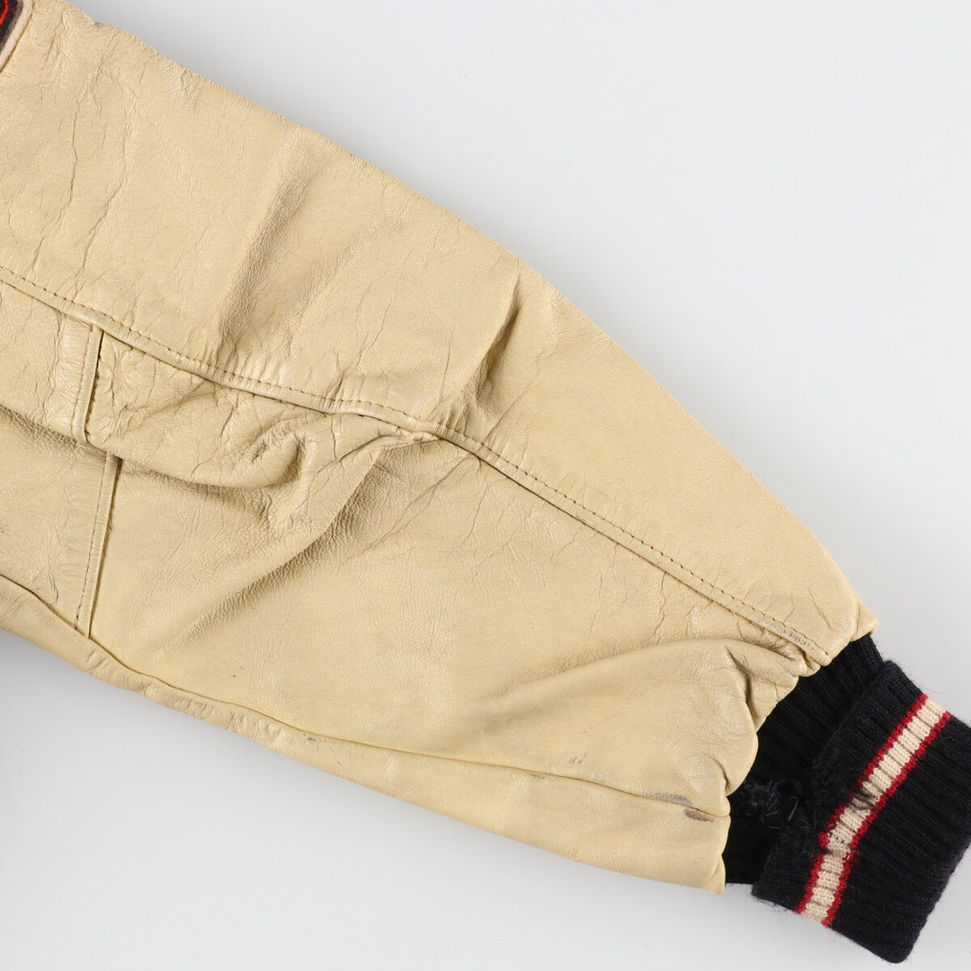 80'S Leather Sleeve Wool Stadium Jacket Award Jacket Varsity Jacket L Vintage /eaa412199