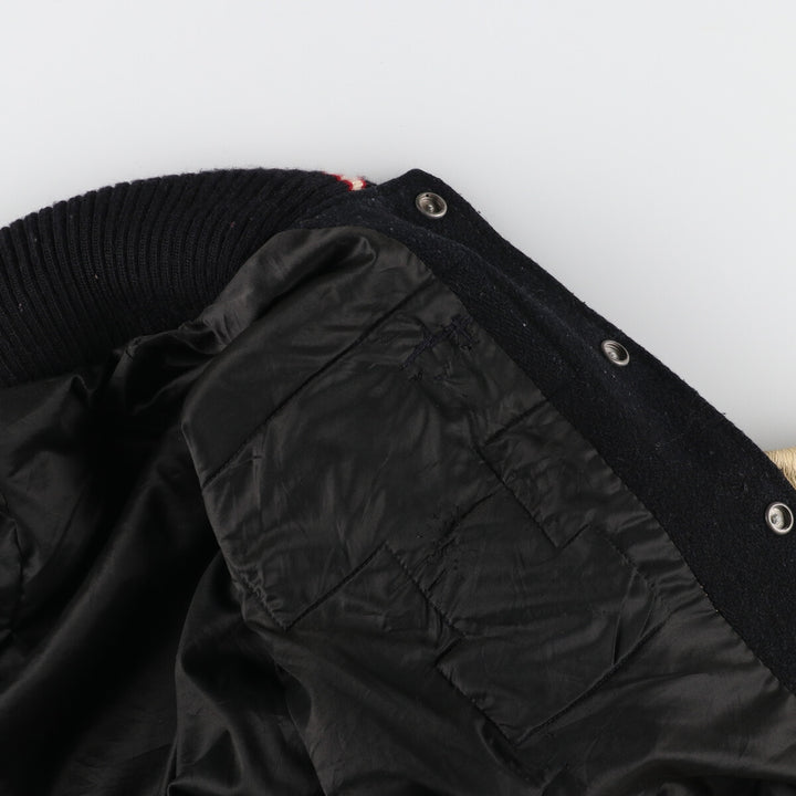 80'S Leather Sleeve Wool Stadium Jacket Award Jacket Varsity Jacket L Vintage /eaa412199