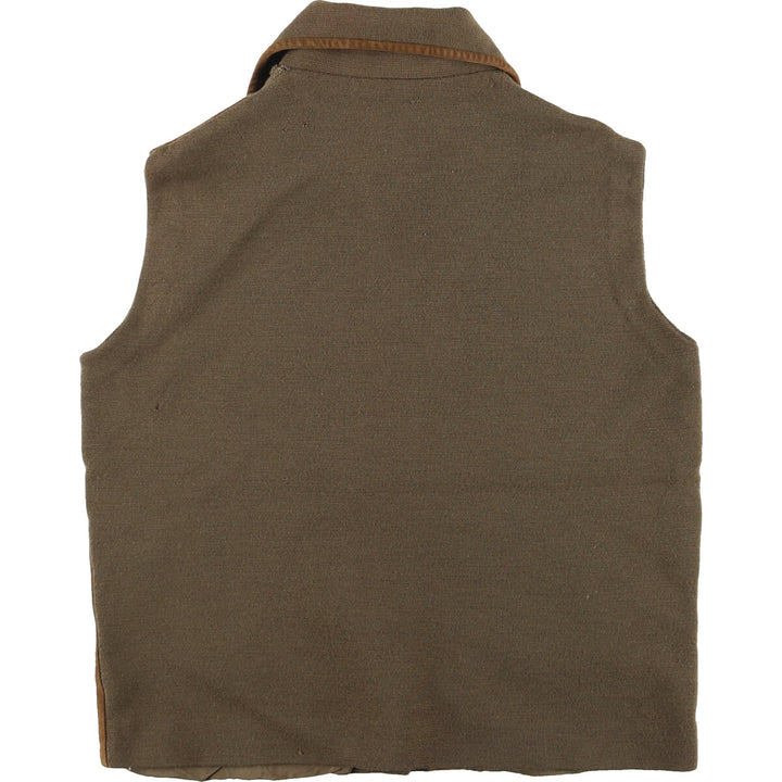 MAGLIERIE LALLA suede-trimmed front-opening wool knit vest, made in Italy, women's M /eaa412286