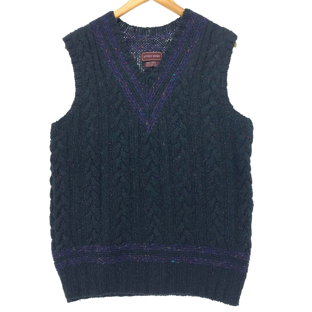 JEFFREY BANKS V-neck Tilden knit vest for men, M /eaa412597