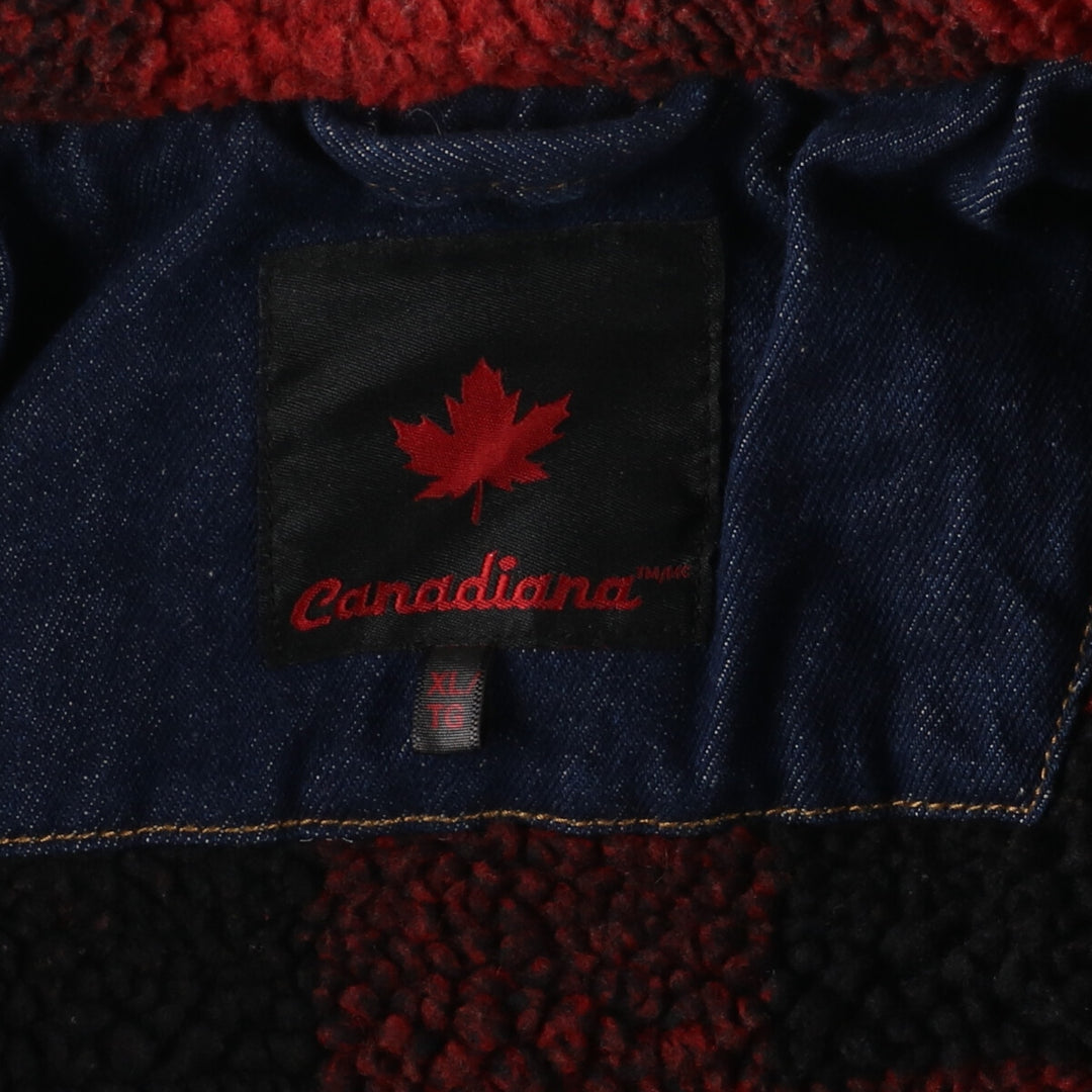 Canadiana Denim Boa Jacket Men's XL /eaa412645