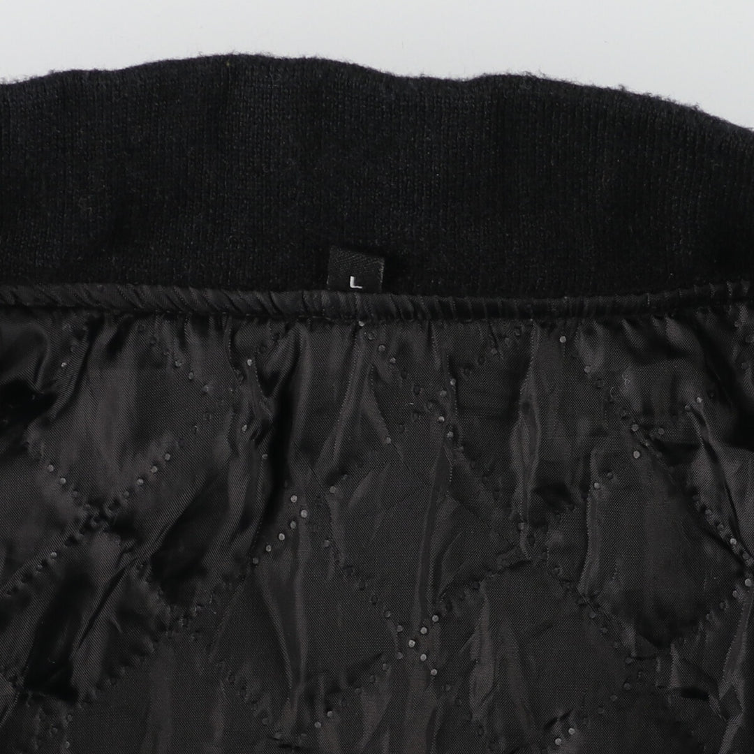 All black wool varsity jacket, award jacket, varsity jacket, men's L /eaa412652