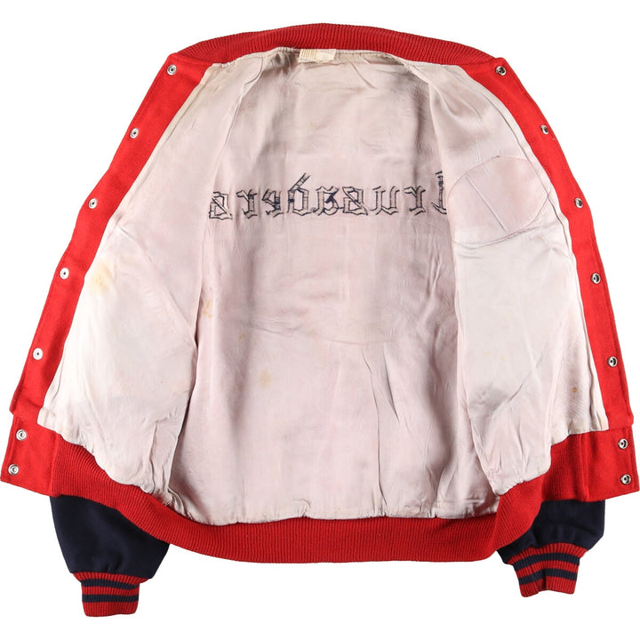80'S HOWE back embroidery wool varsity jacket award jacket varsity jacket made in USA men's L vintage /eaa412707