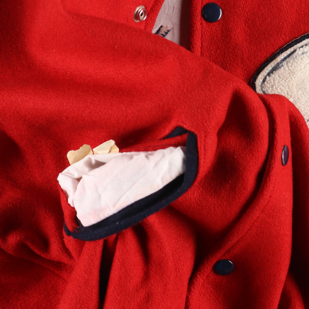 80'S HOWE back embroidery wool varsity jacket award jacket varsity jacket made in USA men's L vintage /eaa412707