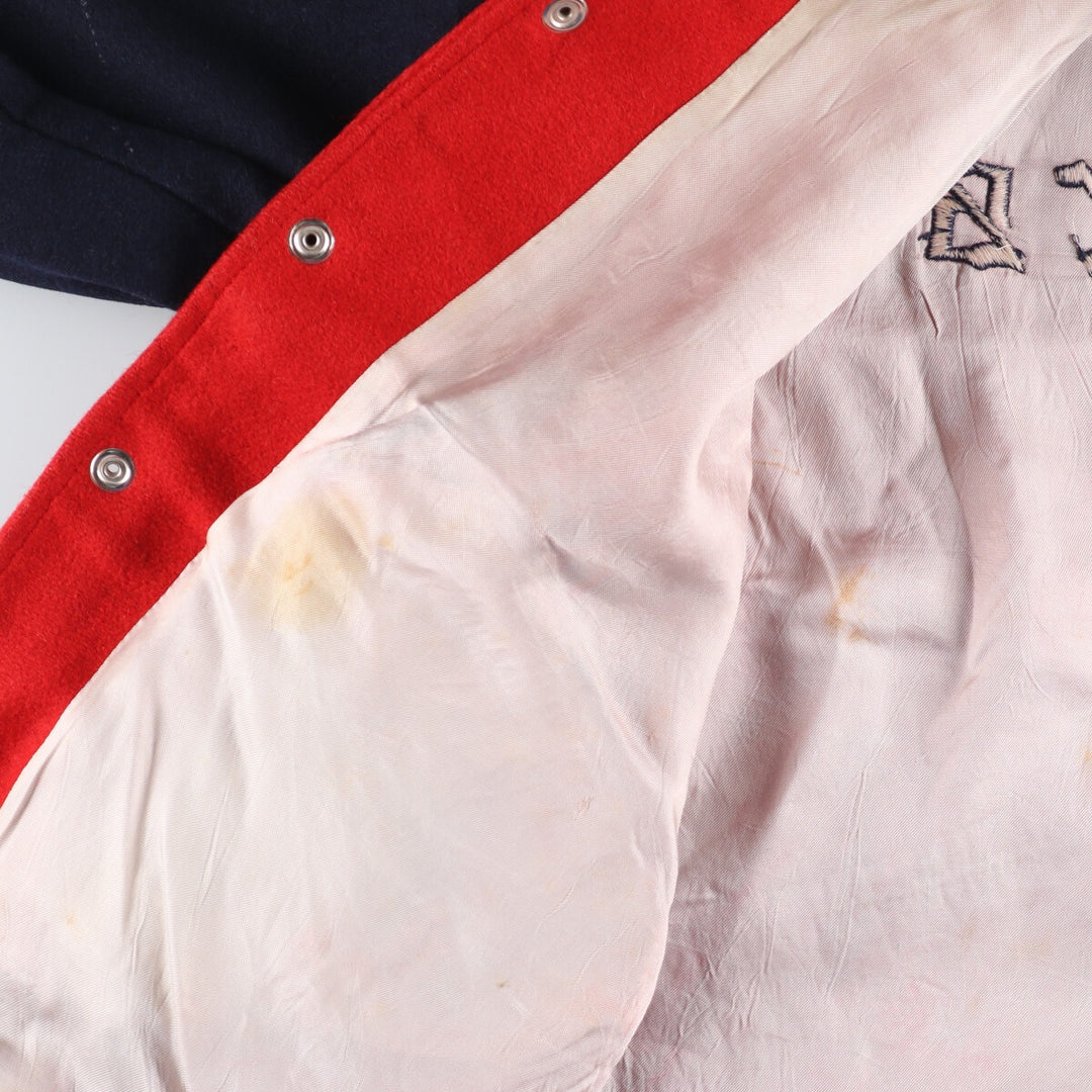 80'S HOWE back embroidery wool varsity jacket award jacket varsity jacket made in USA men's L vintage /eaa412707