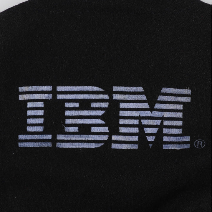 All black AJ WEAR Collared Leather Sleeve Wool Varsity Jacket Award Jacket Varsity Jacket Made in Canada Men's S /eaa412708