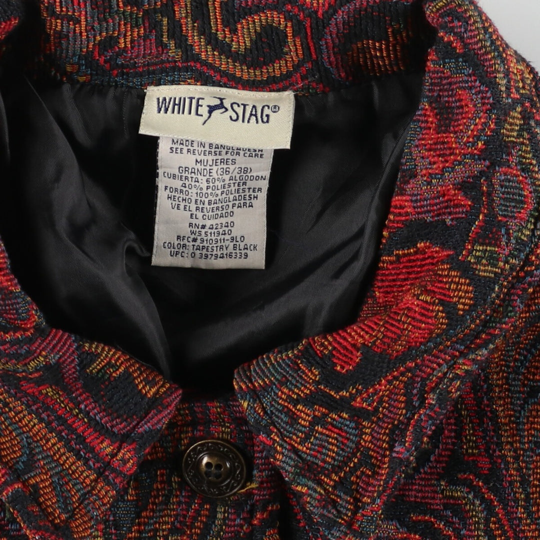 WHITE STAG All-over Print Gobelin Jacket Women's L Vintage /eaa412790