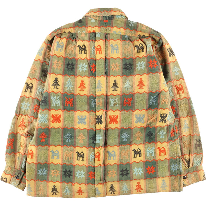 All-over print long sleeve shirt, men's M, vintage / eaa412895