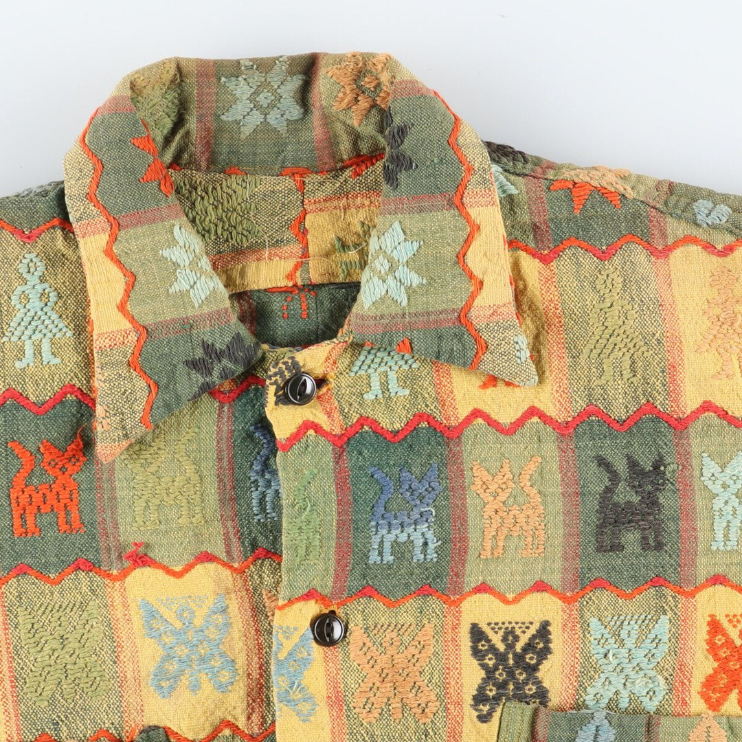 All-over print long sleeve shirt, men's M, vintage / eaa412895