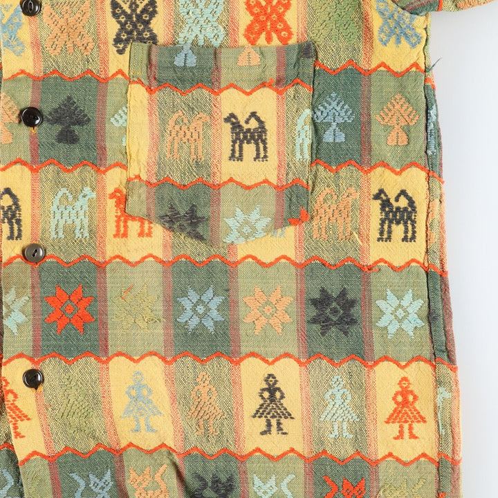 All-over print long sleeve shirt, men's M, vintage / eaa412895