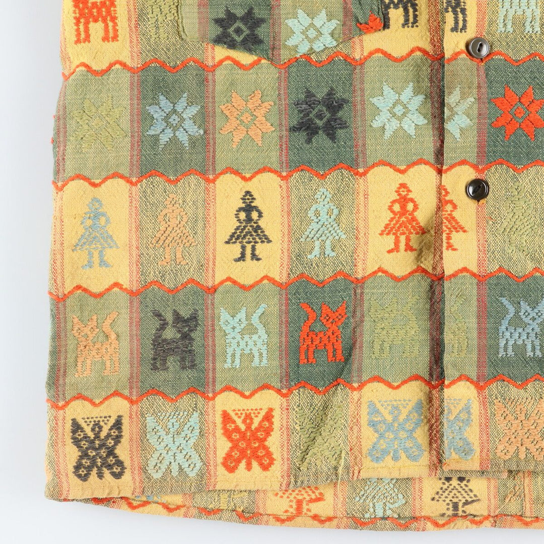 All-over print long sleeve shirt, men's M, vintage / eaa412895