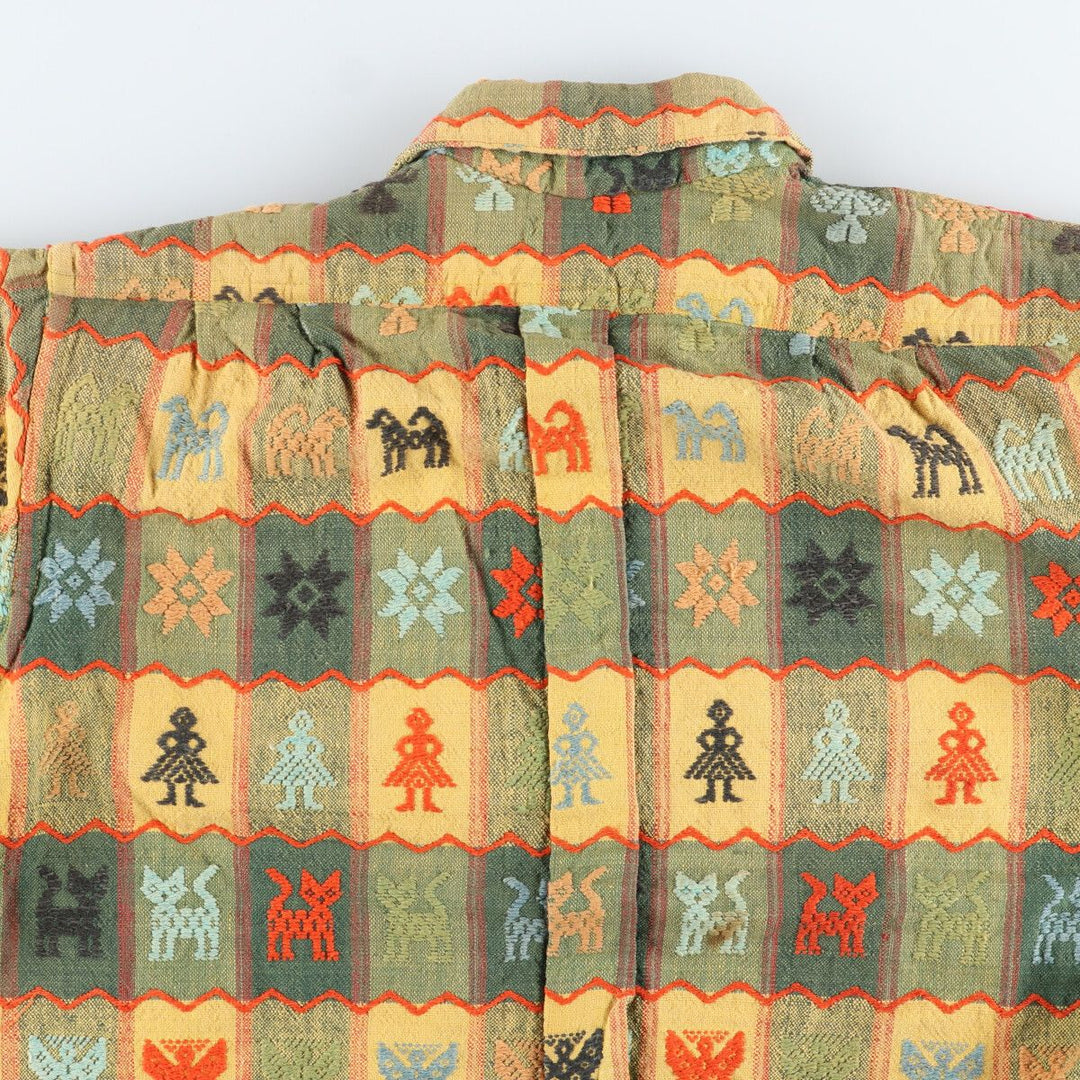 All-over print long sleeve shirt, men's M, vintage / eaa412895