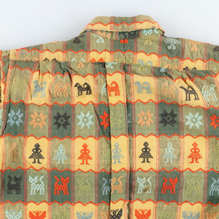 All-over print long sleeve shirt, men's M, vintage / eaa412895