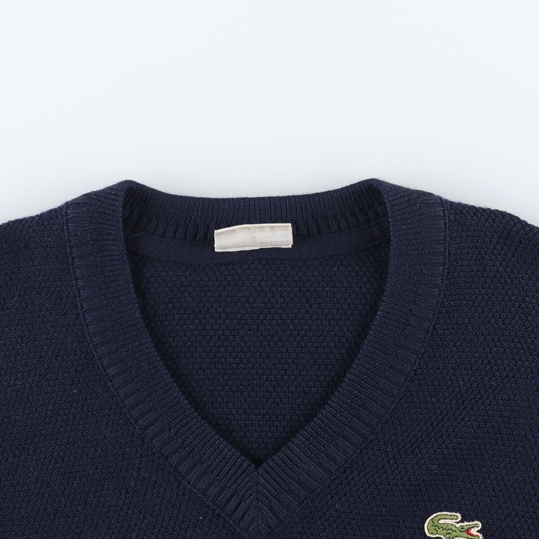 80'S Lacoste V-neck acrylic and wool knit sweater, made in France, men's L, vintage /eaa412995