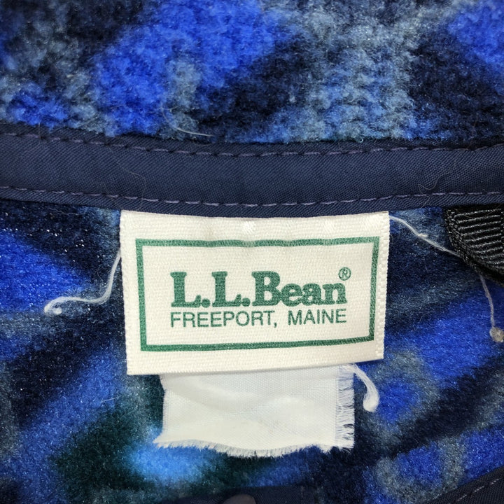 90s~ LLBean All-over Pattern Half-Snap Fleece Pullover Men's XL Vintage /eaa413040