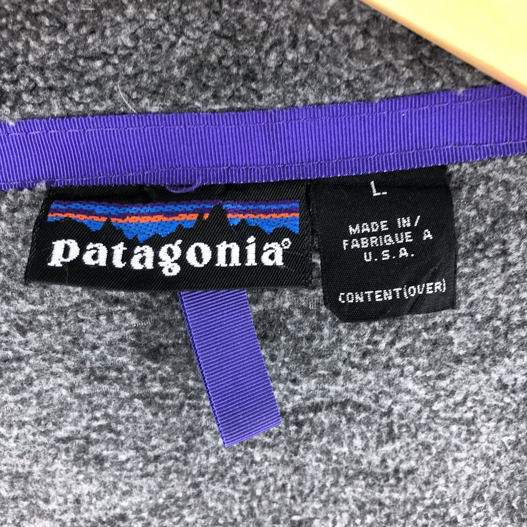 00'S Patagonia fleece jacket made in USA, men's size L unclear gray type Vintage Second Hand
