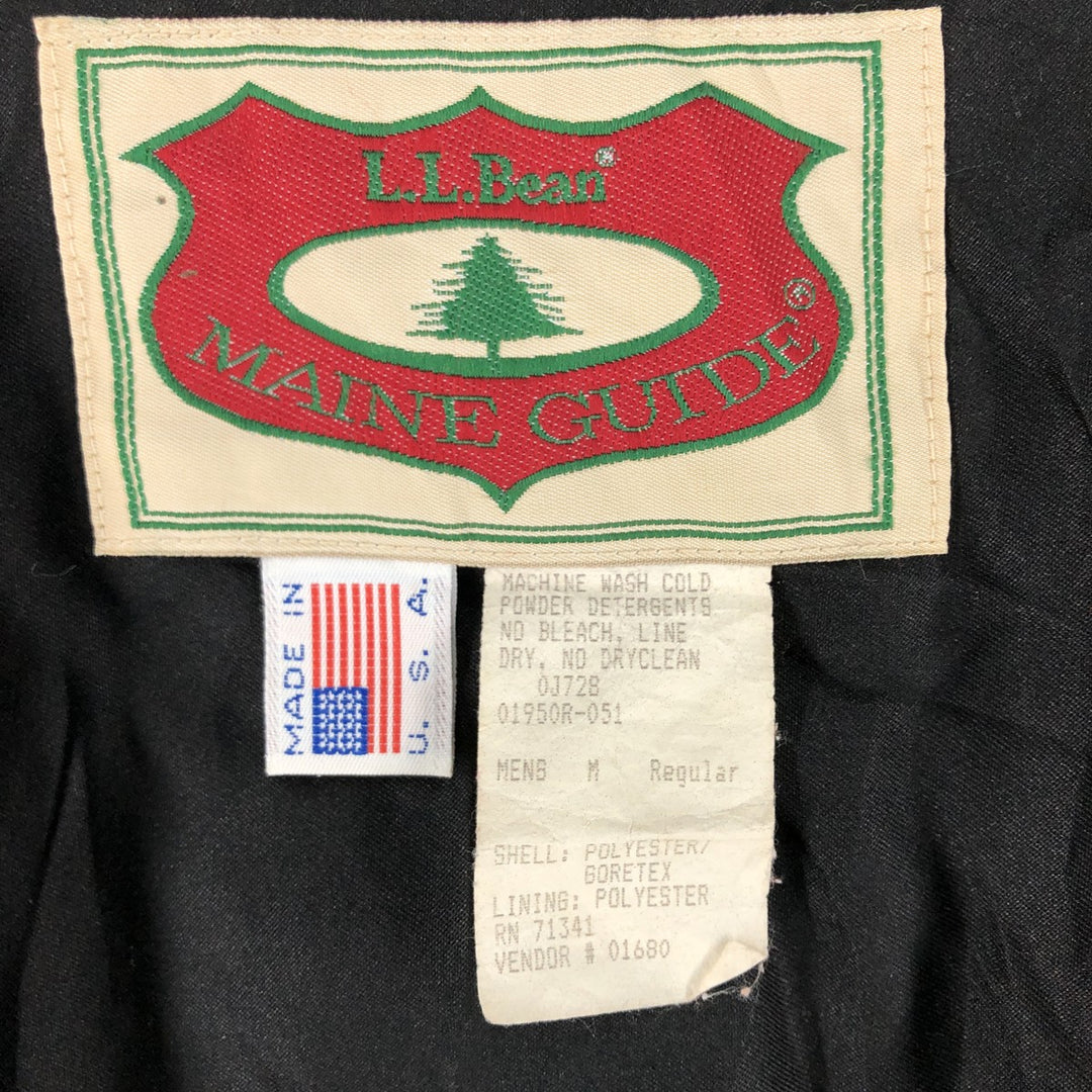 80s-90'S LL Bean MAINE GUIDE Camouflage Pattern Tree Bark Camo Fleece Jacket Made in USA Men's M Size Vintage polyester Khaki type brown Vintage Second Hand