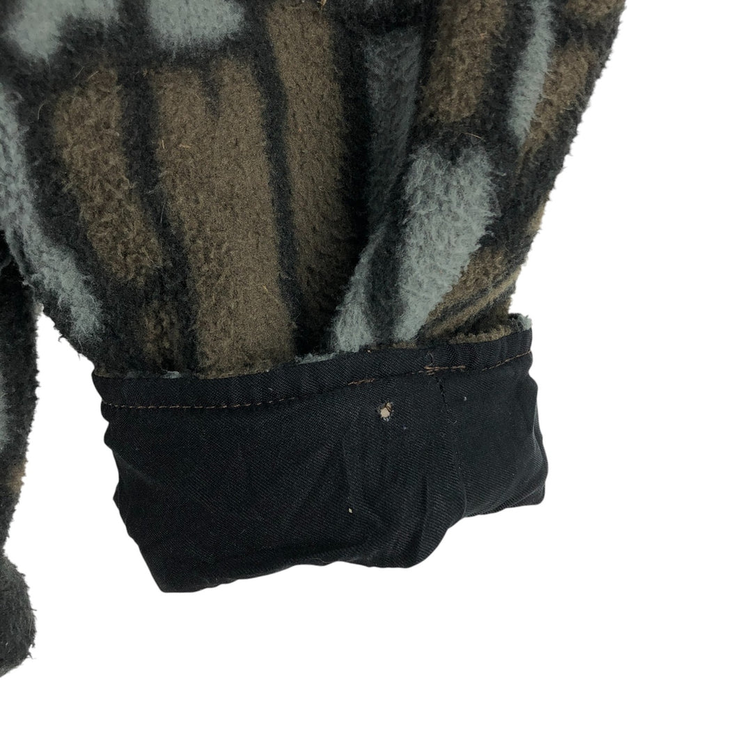 80s-90'S LL Bean MAINE GUIDE Camouflage Pattern Tree Bark Camo Fleece Jacket Made in USA Men's M Size Vintage polyester Khaki type brown Vintage Second Hand