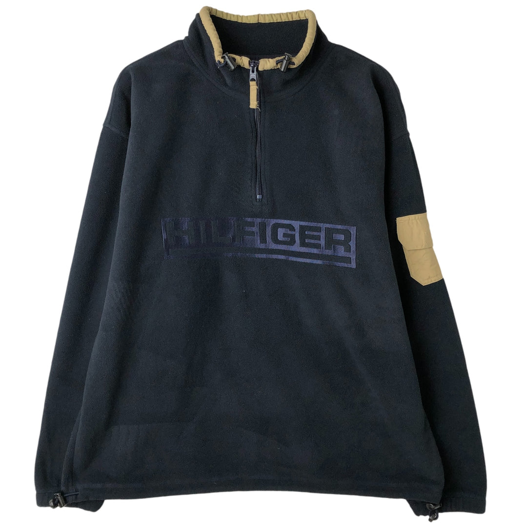 Vintage 90'S Tommy Hilfiger Half-Zip Fleece Pullover, Men's Size L polyester navy blue type Vintage Second Hand