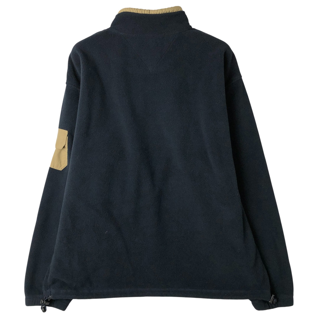 Vintage 90'S Tommy Hilfiger Half-Zip Fleece Pullover, Men's Size L polyester navy blue type Vintage Second Hand
