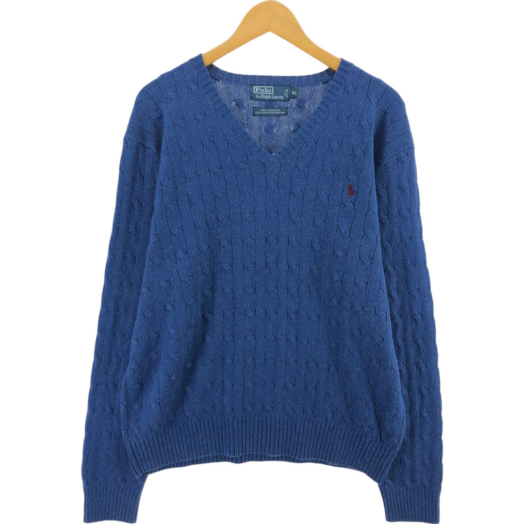 Ralph Lauren Cable Knit Silk Knit Sweater Men's XL Size / eaa413134