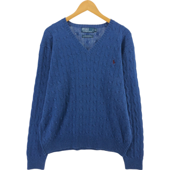 Ralph Lauren Cable Knit Silk Knit Sweater Men's XL Size / eaa413134