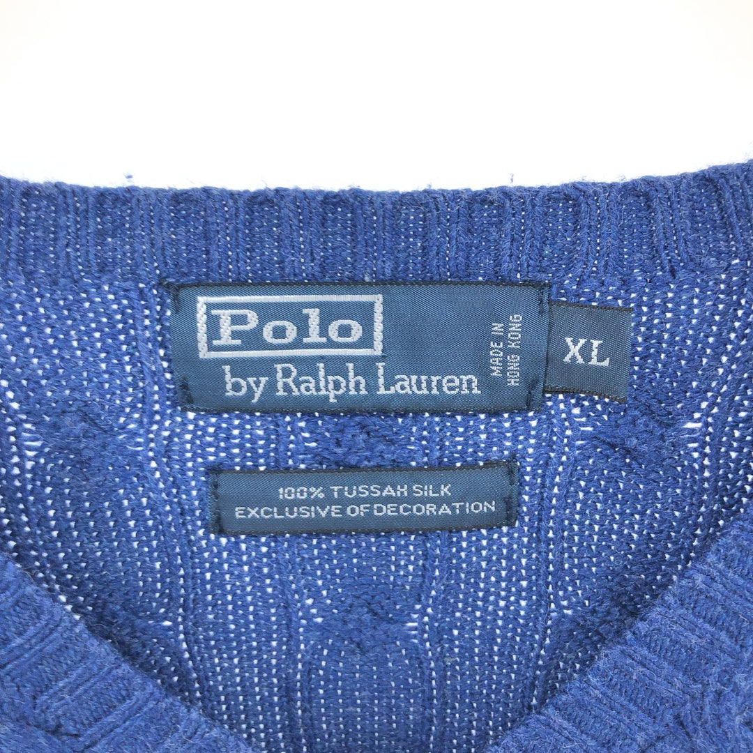 Ralph Lauren Cable Knit Silk Knit Sweater Men's XL Size / eaa413134