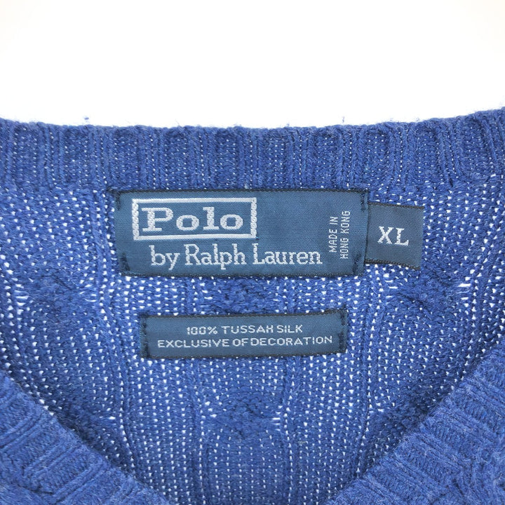 Ralph Lauren Cable Knit Silk Knit Sweater Men's XL Size / eaa413134