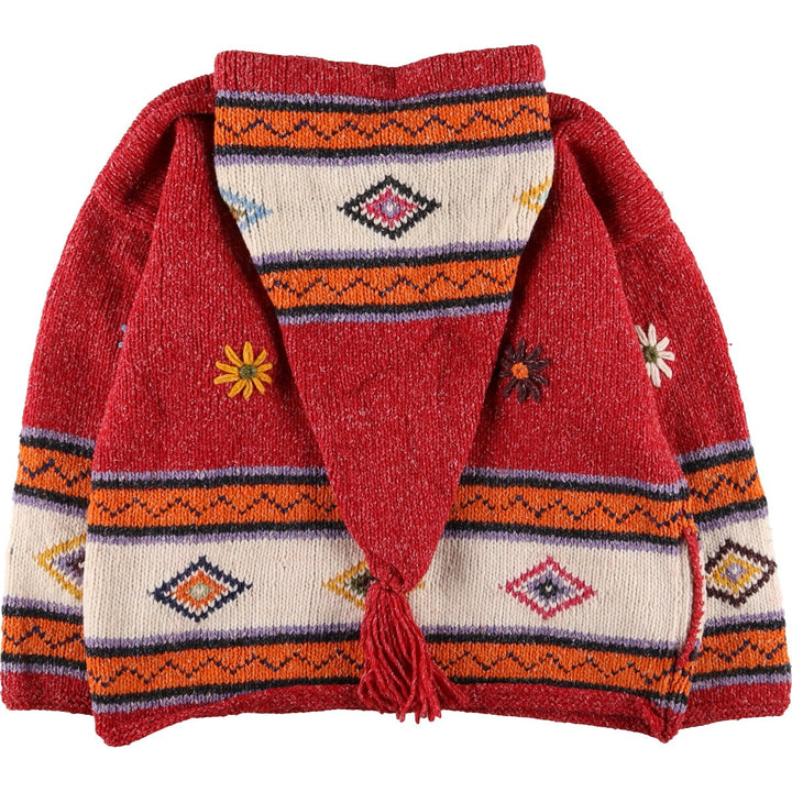 Invisible World All-over Print Cotton x Wool Knit Zip Hoodie for Women (Size L) /eaa413149