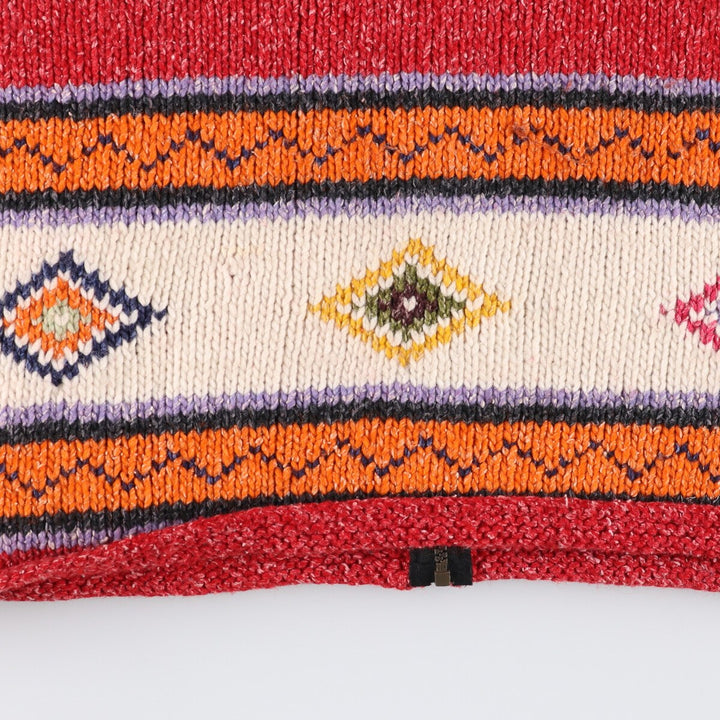 Invisible World All-over Print Cotton x Wool Knit Zip Hoodie for Women (Size L) /eaa413149