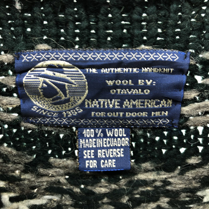 NATIVE AMERICAN Snow Pattern Roll Neck Ecuadorian Knit Sweater Men's XL /eaa413179