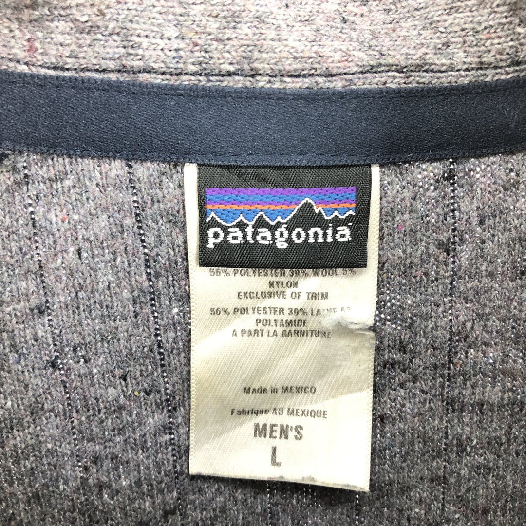 00'S Patagonia QUILT AGAIN JACKET 20301F9 Stripe Pattern Fleece Jacket Men's L size / eaa413230