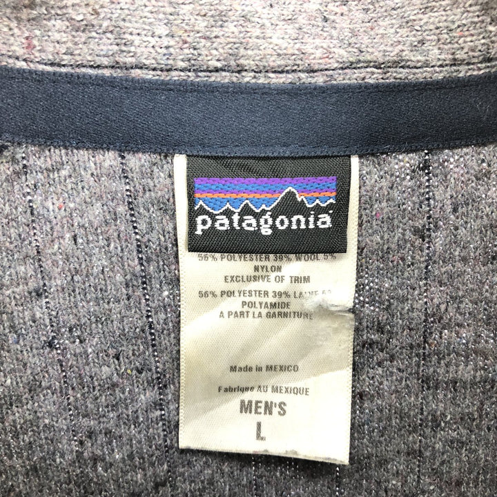 00'S Patagonia QUILT AGAIN JACKET 20301F9 Stripe Pattern Fleece Jacket Men's L size / eaa413230