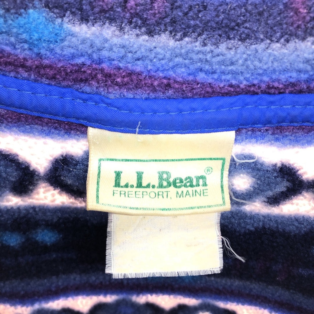 70s~80'S LLBean all-over print half snap fleece pullover, men's XL size, vintage /eaa413234