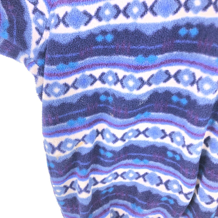 70s~80'S LLBean all-over print half snap fleece pullover, men's XL size, vintage /eaa413234