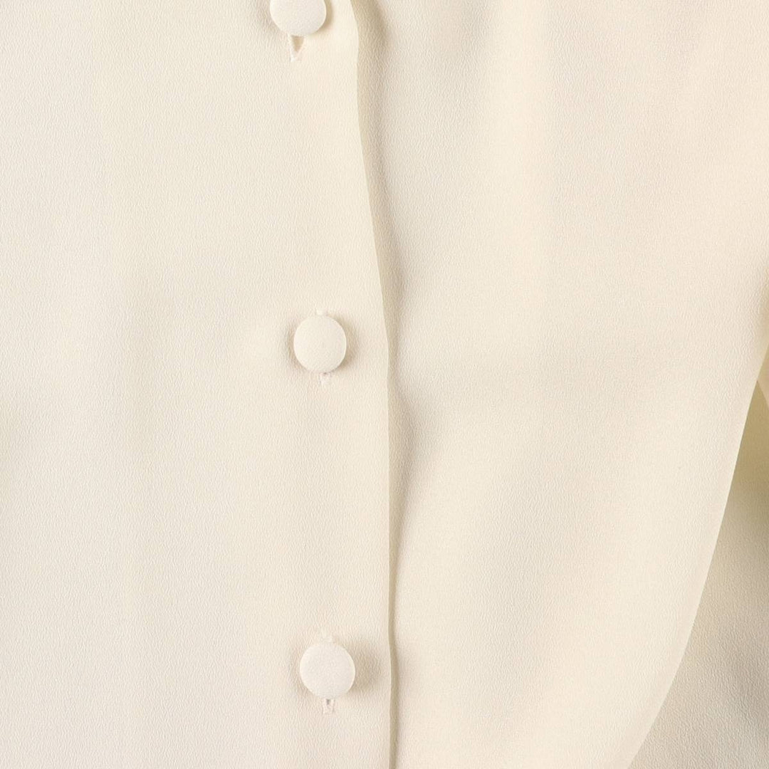 ShARA Long Sleeve Bowtie Blouse for Women, Size M polyester ivory Vintage Second Hand