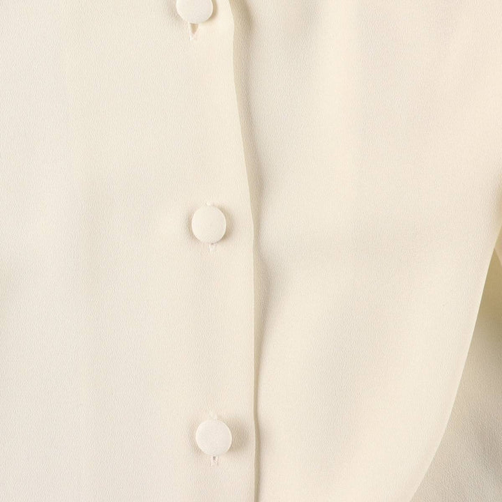 ShARA Long Sleeve Bowtie Blouse for Women, Size M polyester ivory Vintage Second Hand