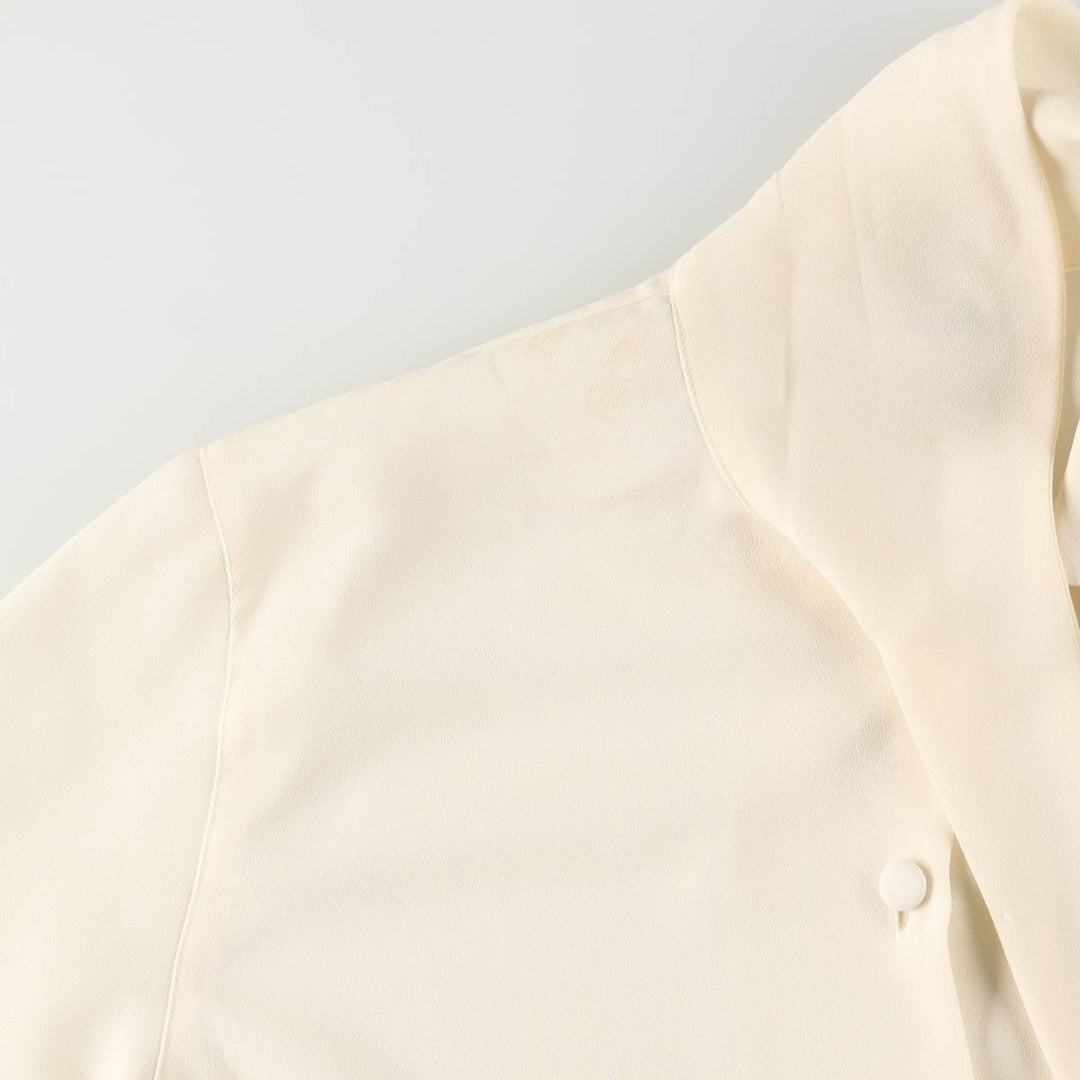 ShARA Long Sleeve Bowtie Blouse for Women, Size M polyester ivory Vintage Second Hand