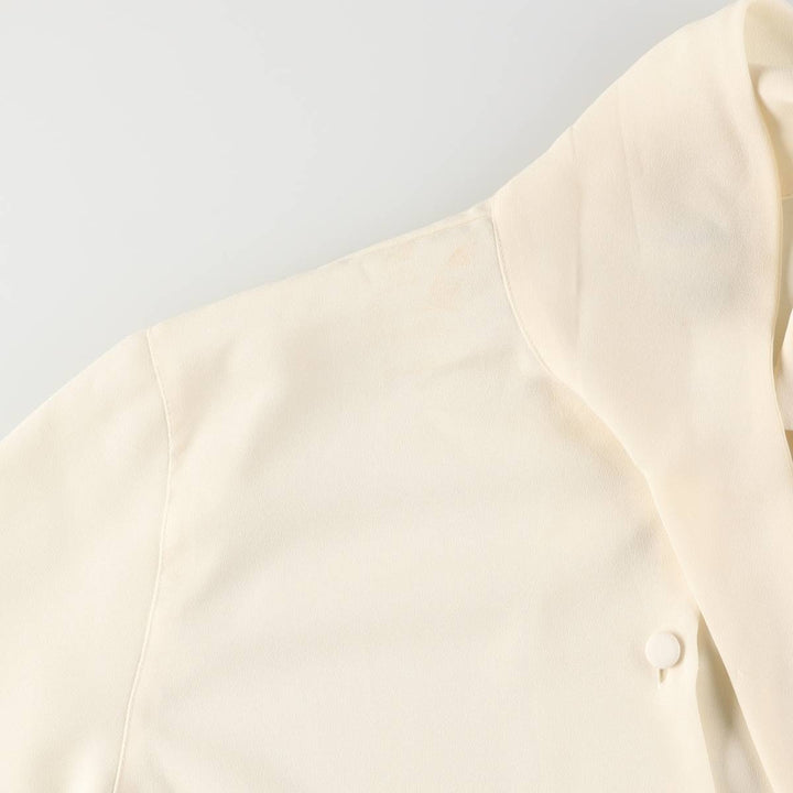 ShARA Long Sleeve Bowtie Blouse for Women, Size M polyester ivory Vintage Second Hand