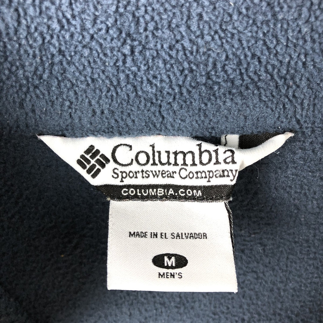 2000'S Columbia Half-Zip Fleece Pullover, Men's Size Medium polyester navy blue type Vintage Second Hand