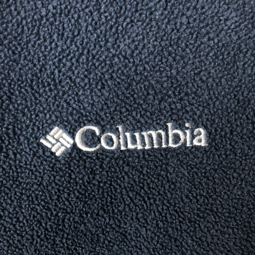 2000'S Columbia Half-Zip Fleece Pullover, Men's Size Medium polyester navy blue type Vintage Second Hand